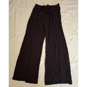 Kona Sol Women's Medium Wide Leg Slit Cover Up Black Pants Swim Resort Cruise